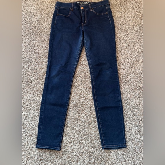 American Eagle Outfitters Dark Blue Skinny Jeans - Picture 2 of 4